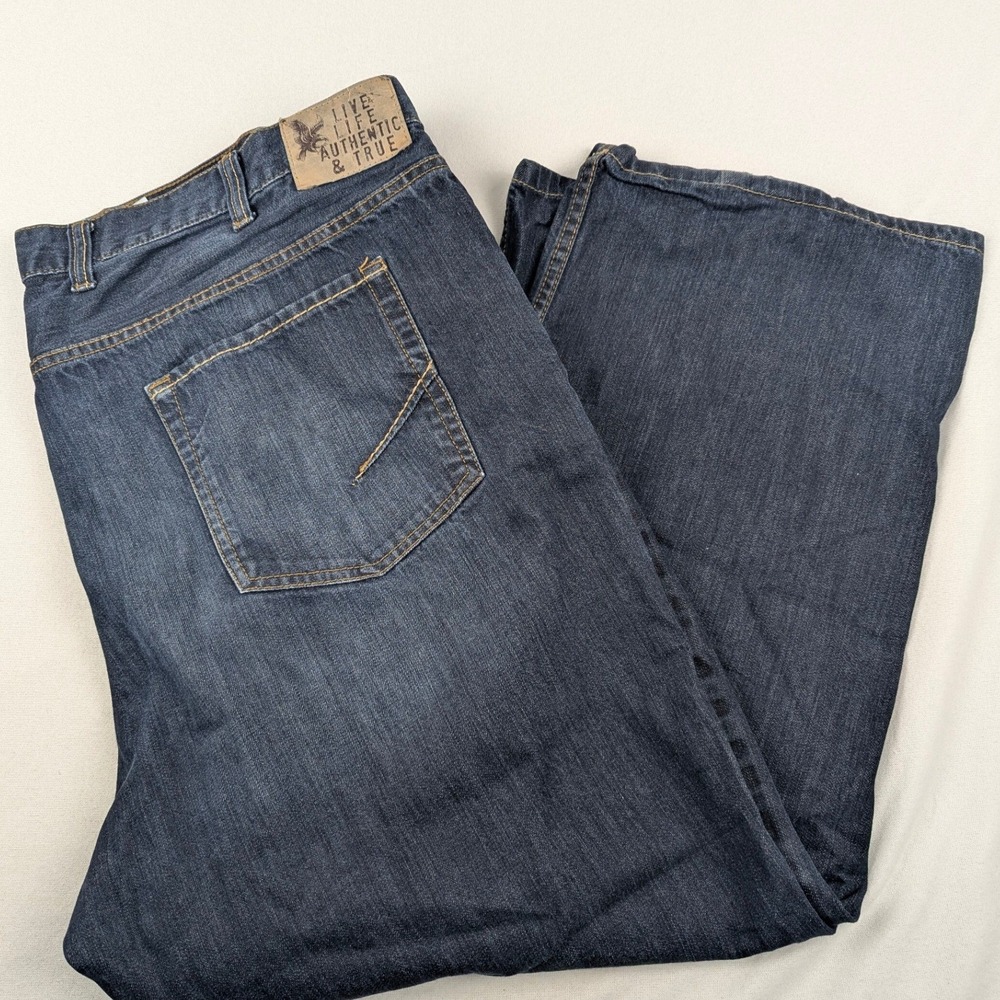 True Nation Relaxed Fit Jeans Mens 50x30 Dark Wash Denim Blue Authentic & True